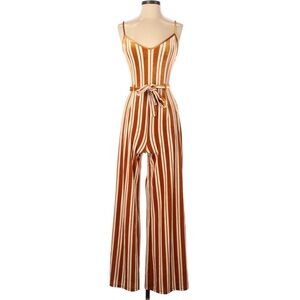 Forever21 Velvet Striped Jumpsuit